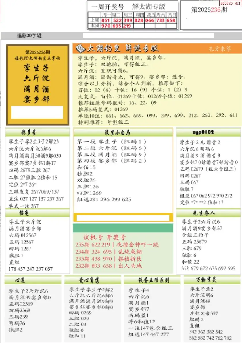 乐彩解太湖