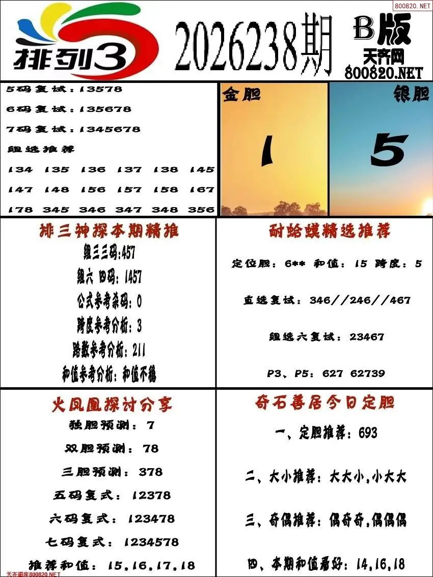 排三专家推荐B版