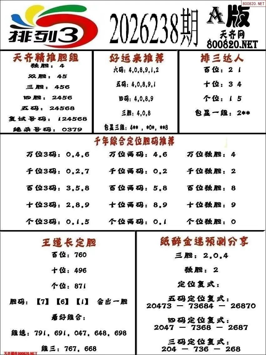 排三专家推荐A版