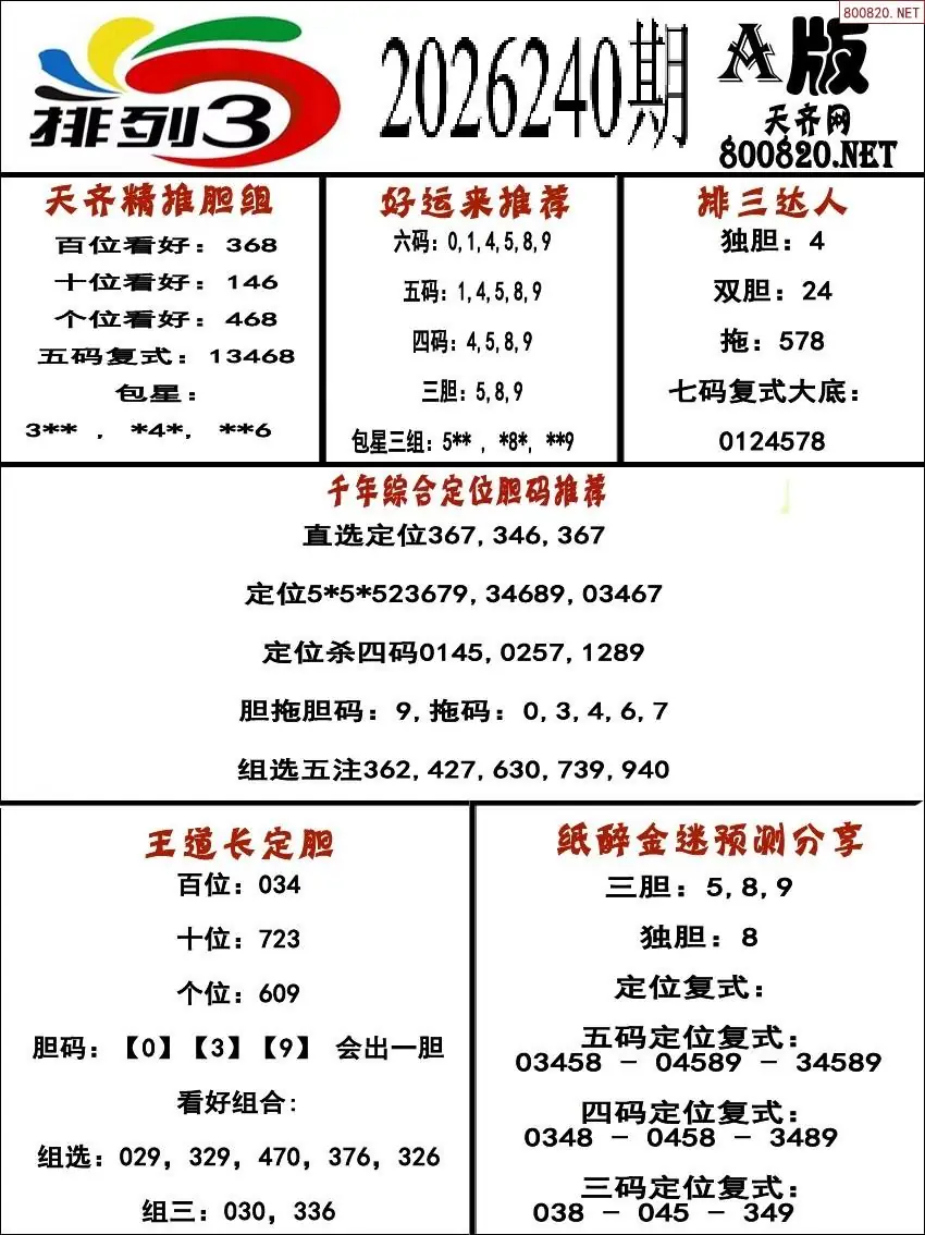 排三专家推荐A版