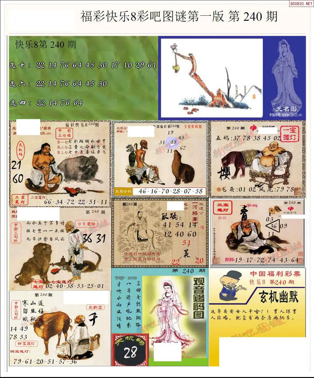快乐8图谜一版