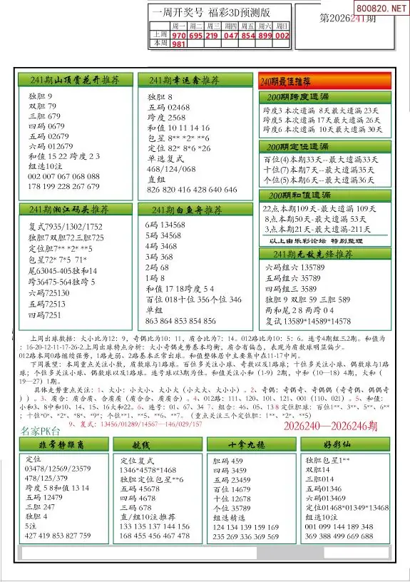 26年241期解太湖3d字图迷汇总彩报