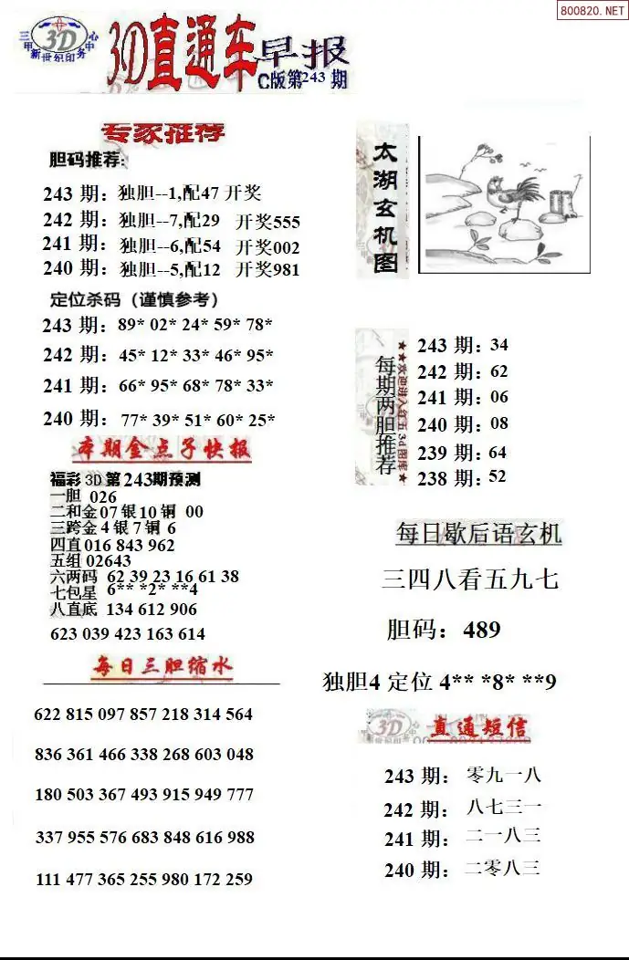 3D直通车3