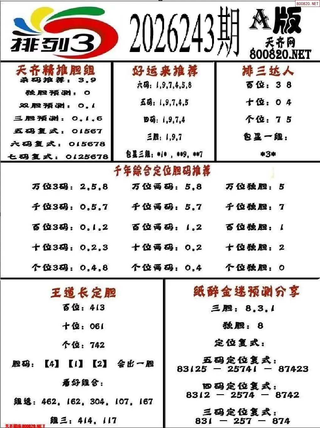 排三专家推荐A版