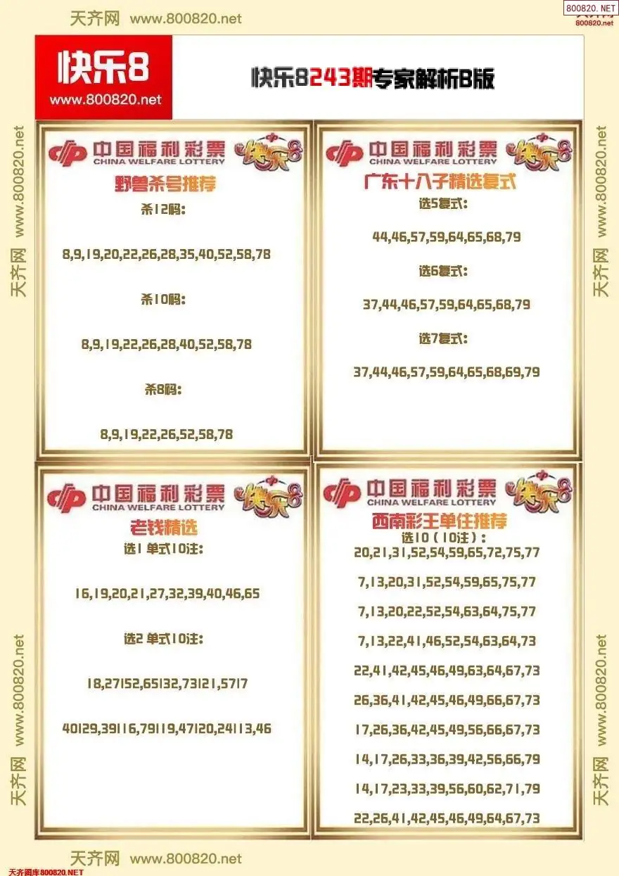 快乐8专家解析B版