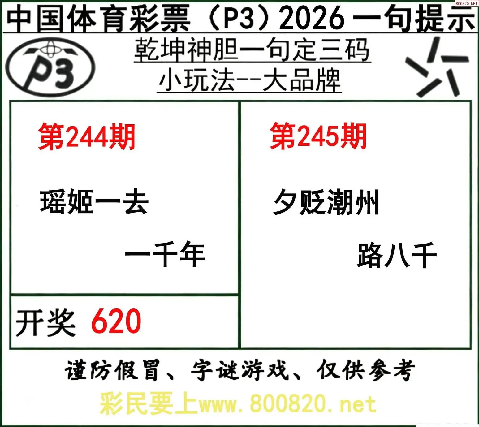 乾坤一句定三码