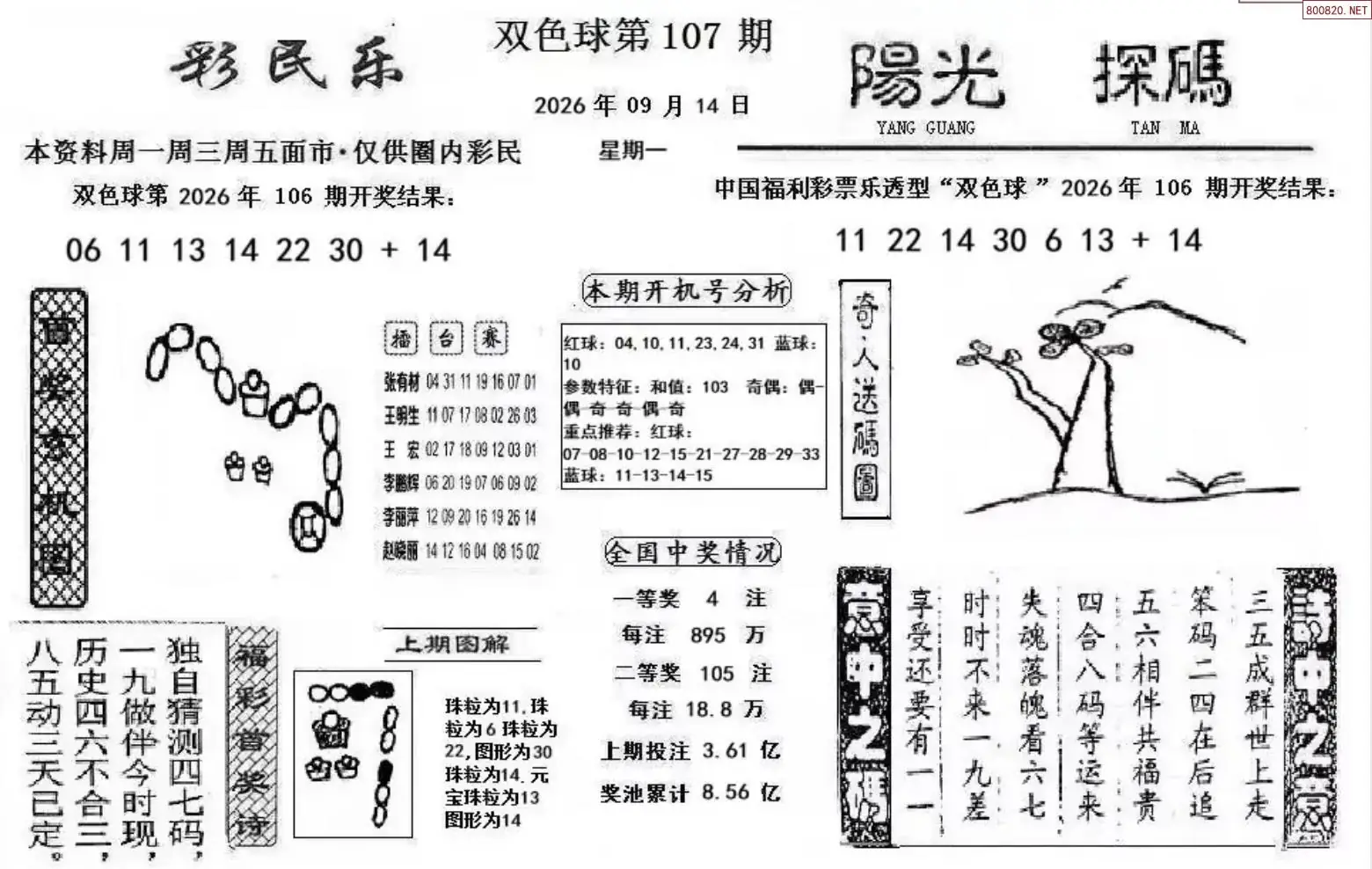 彩民乐+阳光探码图文版