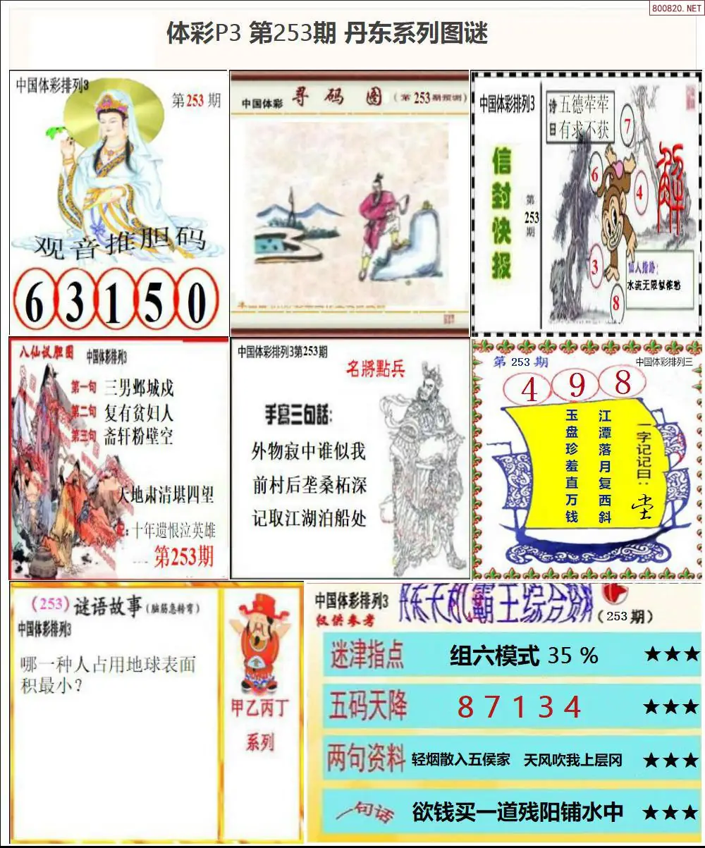 丹东P3系列图谜