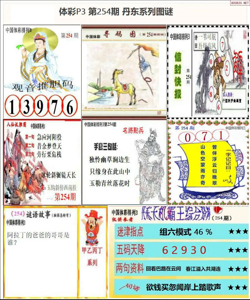 丹东P3系列图谜