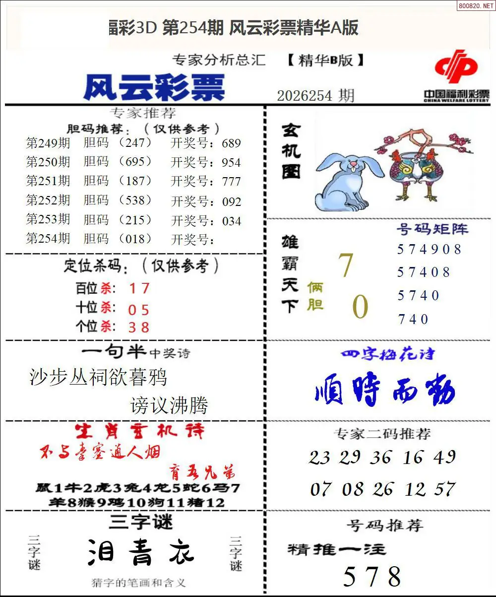 A170风云彩票精华B