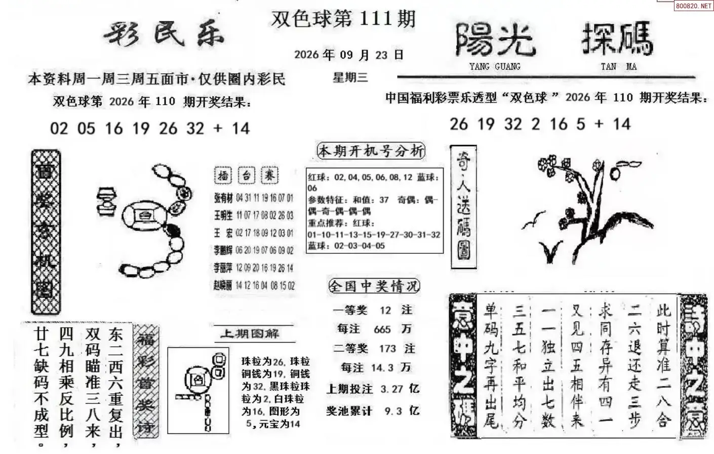 彩民乐+阳光探码图文版