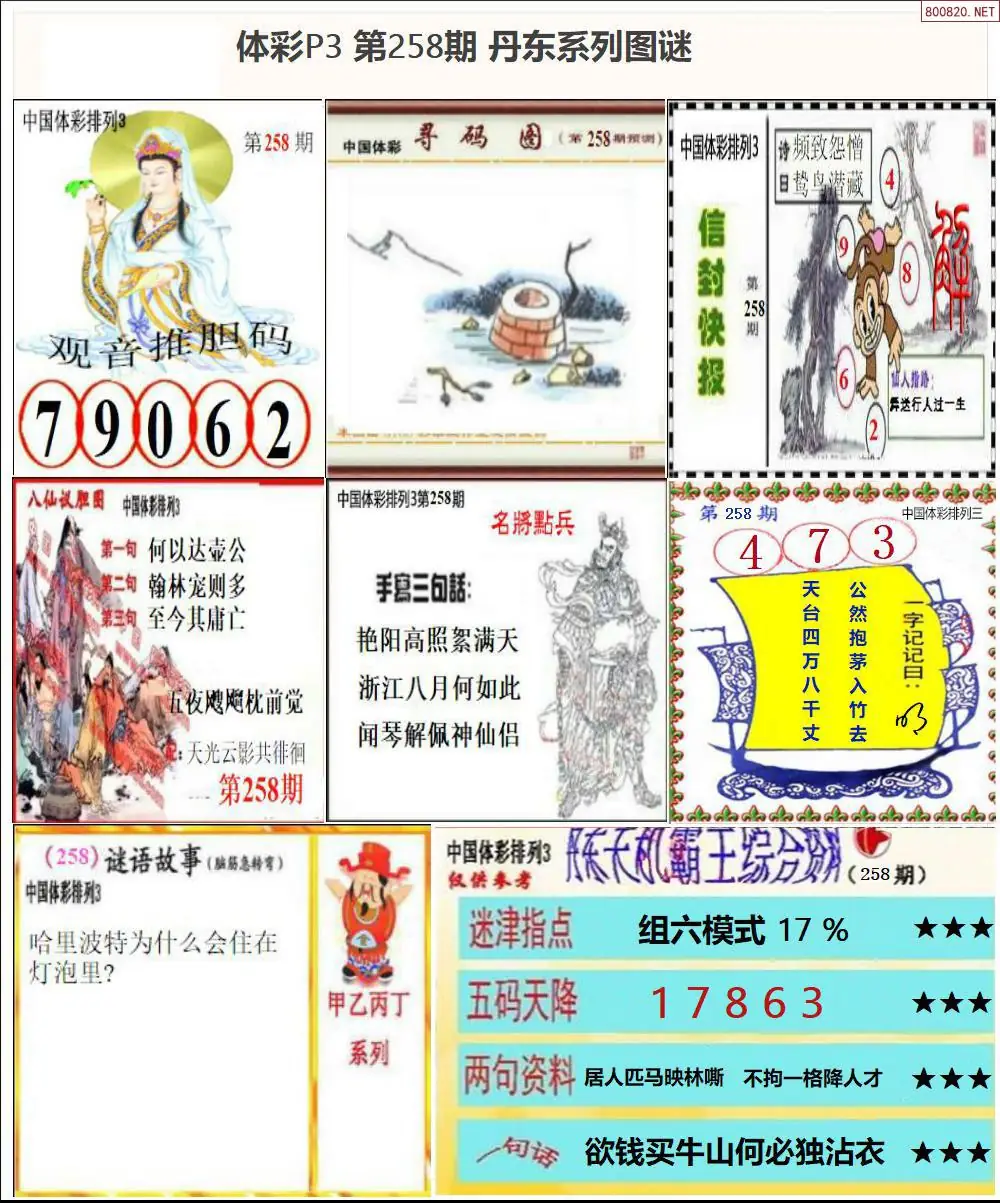 丹东P3系列图谜
