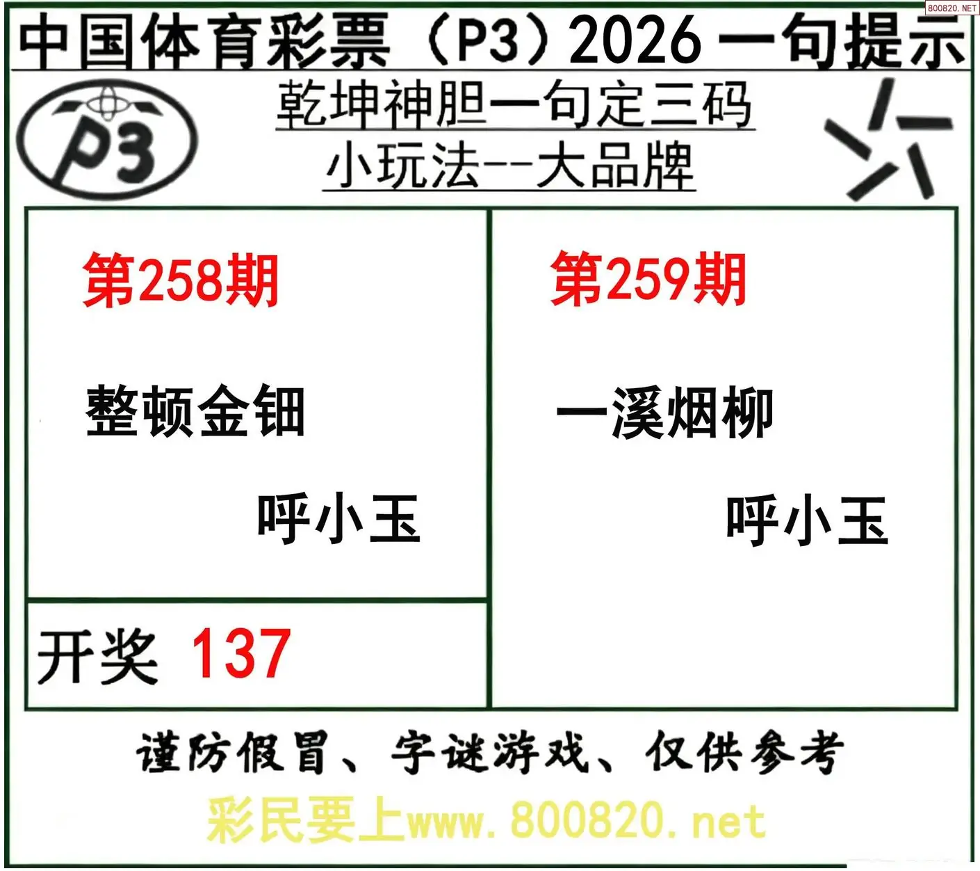 乾坤一句定三码