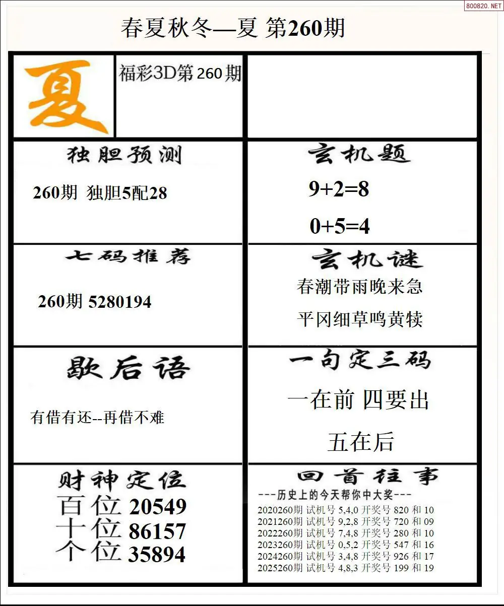 A190春夏秋冬2版