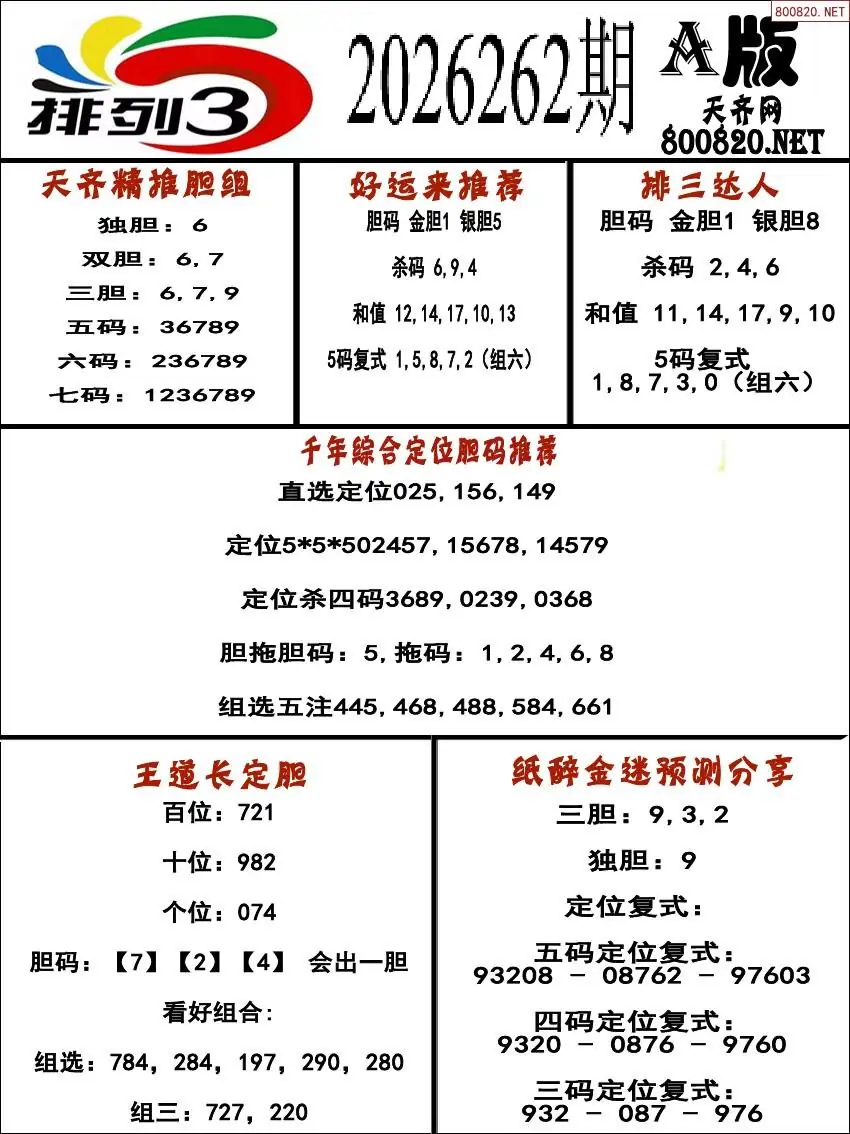 排三专家推荐A版