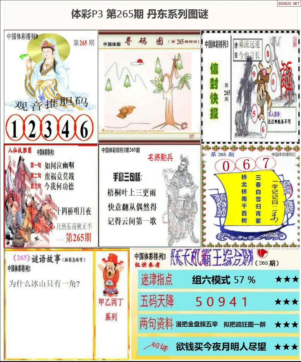 丹东P3系列图谜