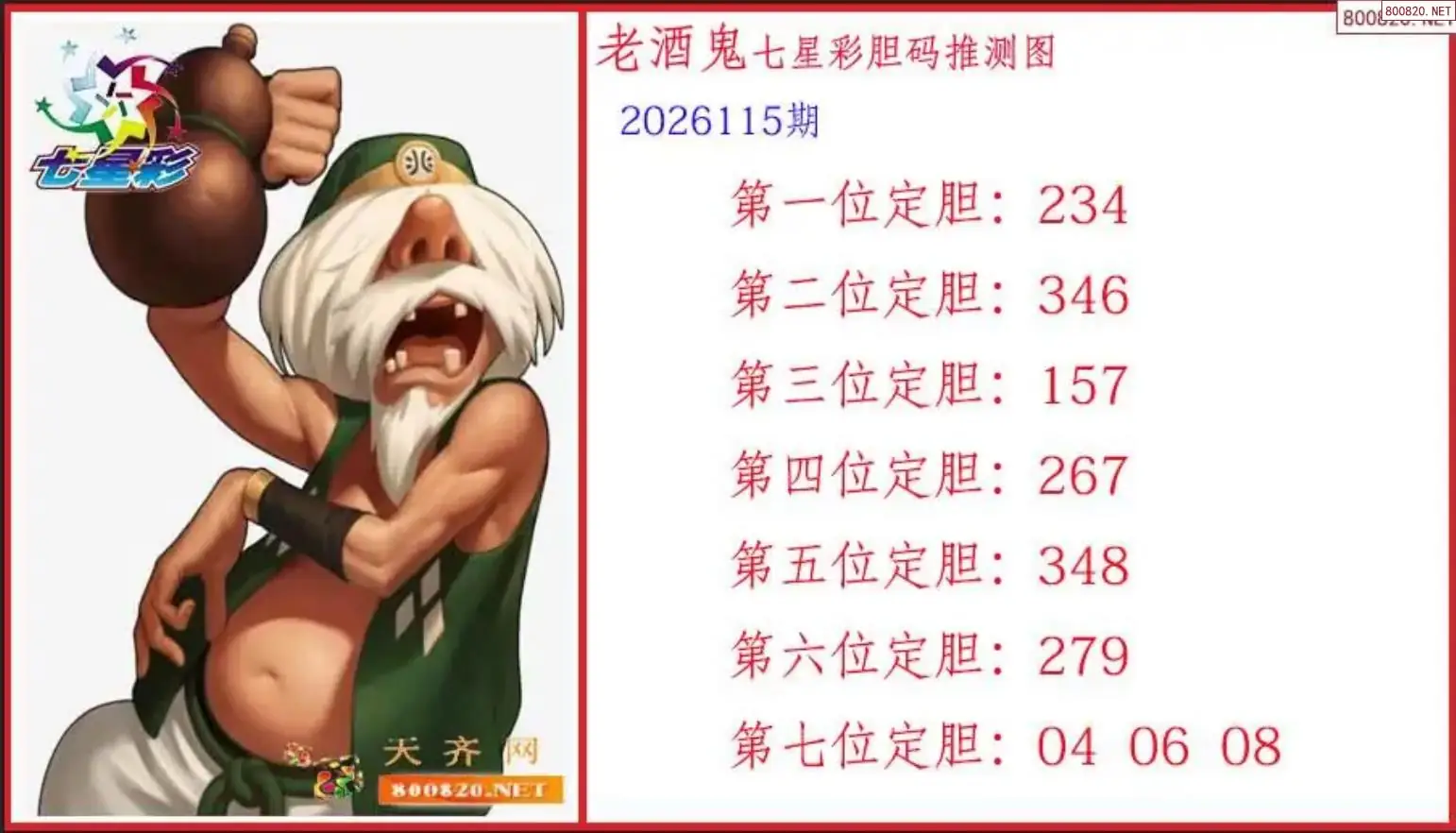 酒鬼胆码图