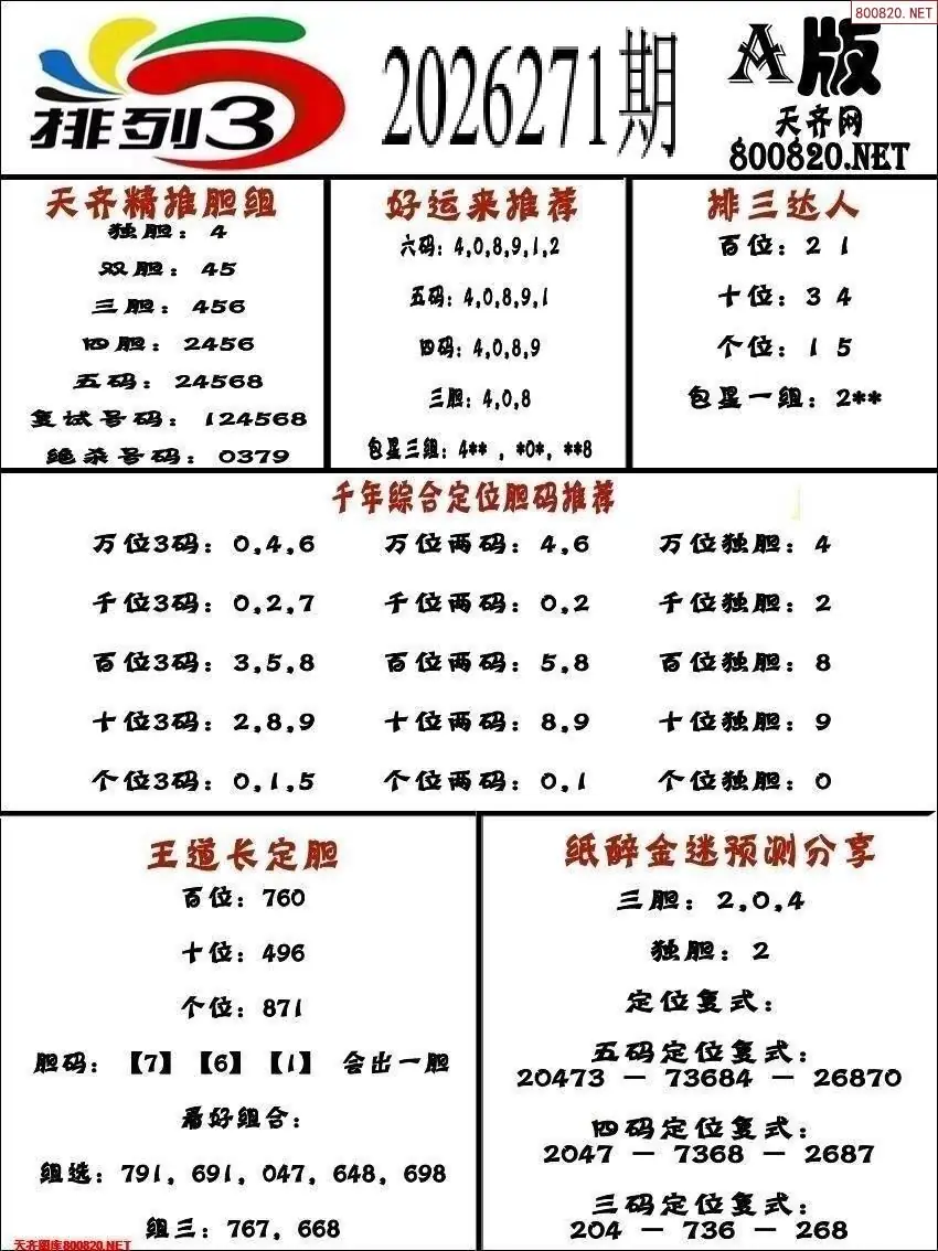 排三专家推荐A版