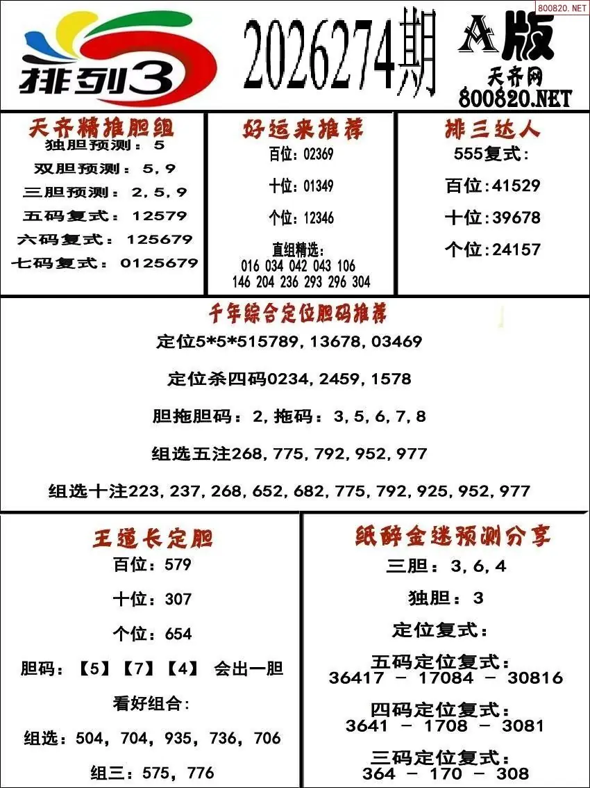 排三专家推荐A版
