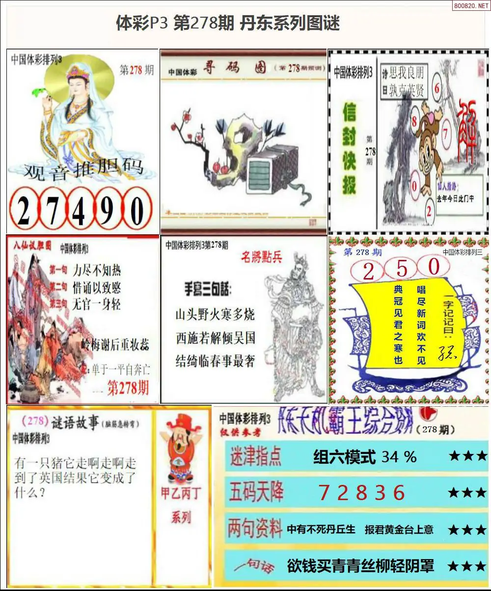 丹东P3系列图谜