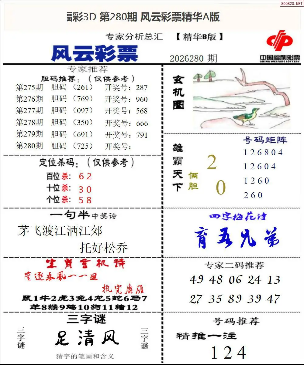 A170风云彩票精华B
